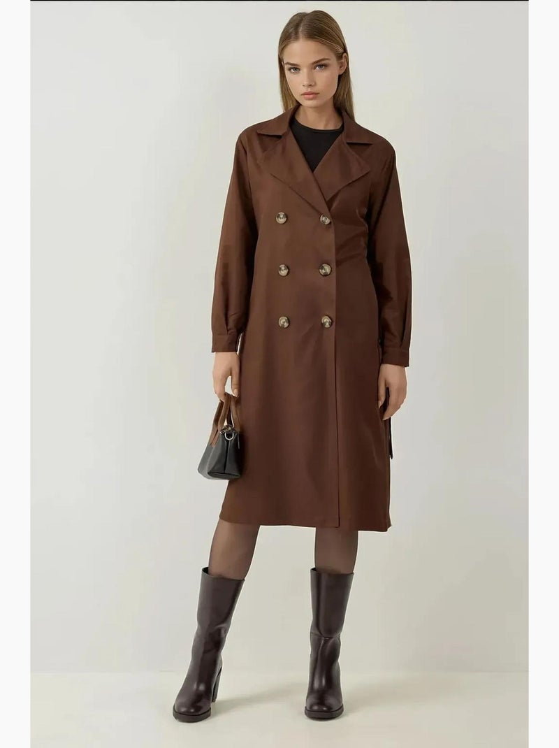 Trench long ceinturé bdart Marron foncé - Kiabi