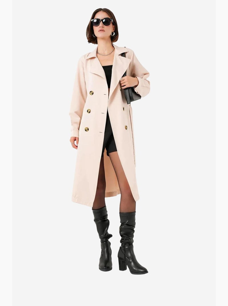 Trench long ceinturé bdart Vieux rose - Kiabi