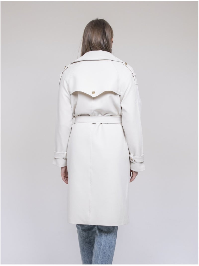 Trench long UNZILE Ecru - Kiabi