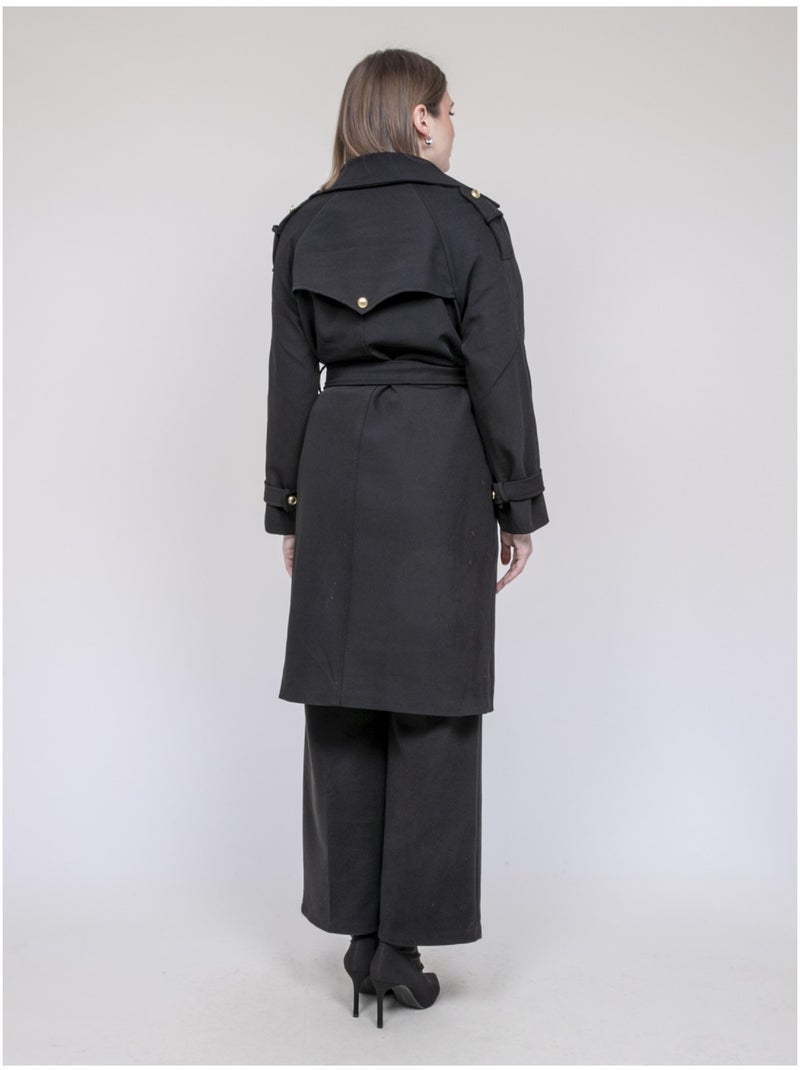 Trench long UNZILE Noir - Kiabi
