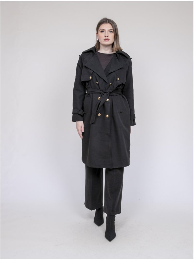 Trench long UNZILE Noir - Kiabi
