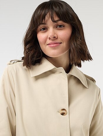 Trench mi-long à col chemiser