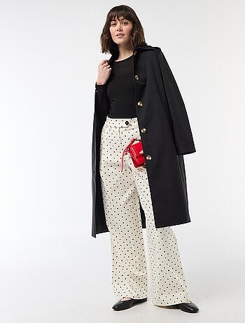 Trench mi-long à col chemiser