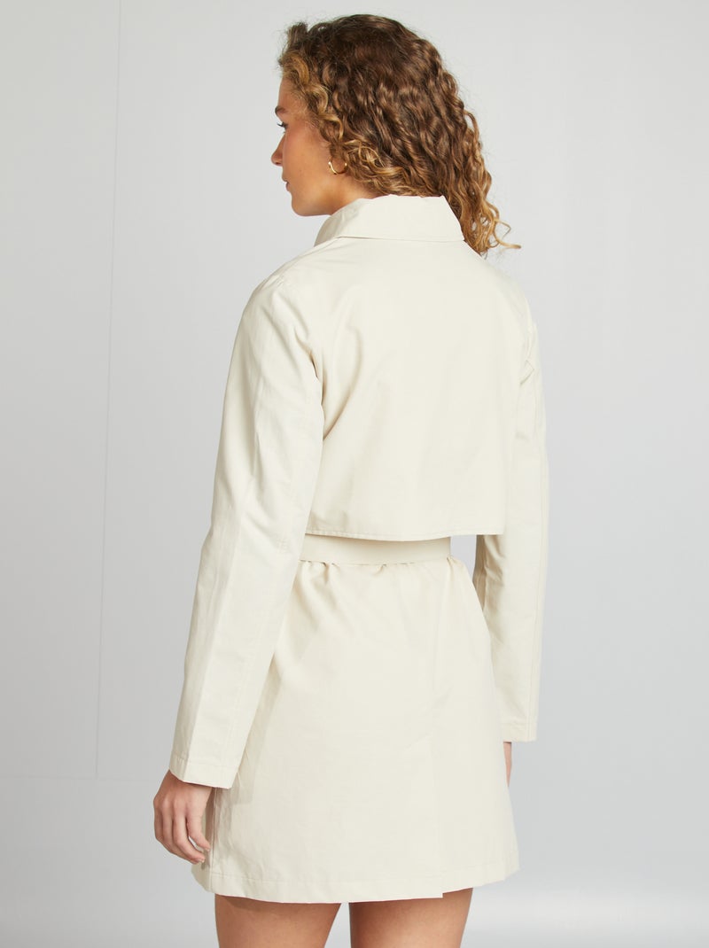 Trench mi-long à pressions Blanc - Kiabi