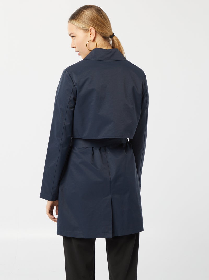 Trench mi-long à pressions Marine - Kiabi