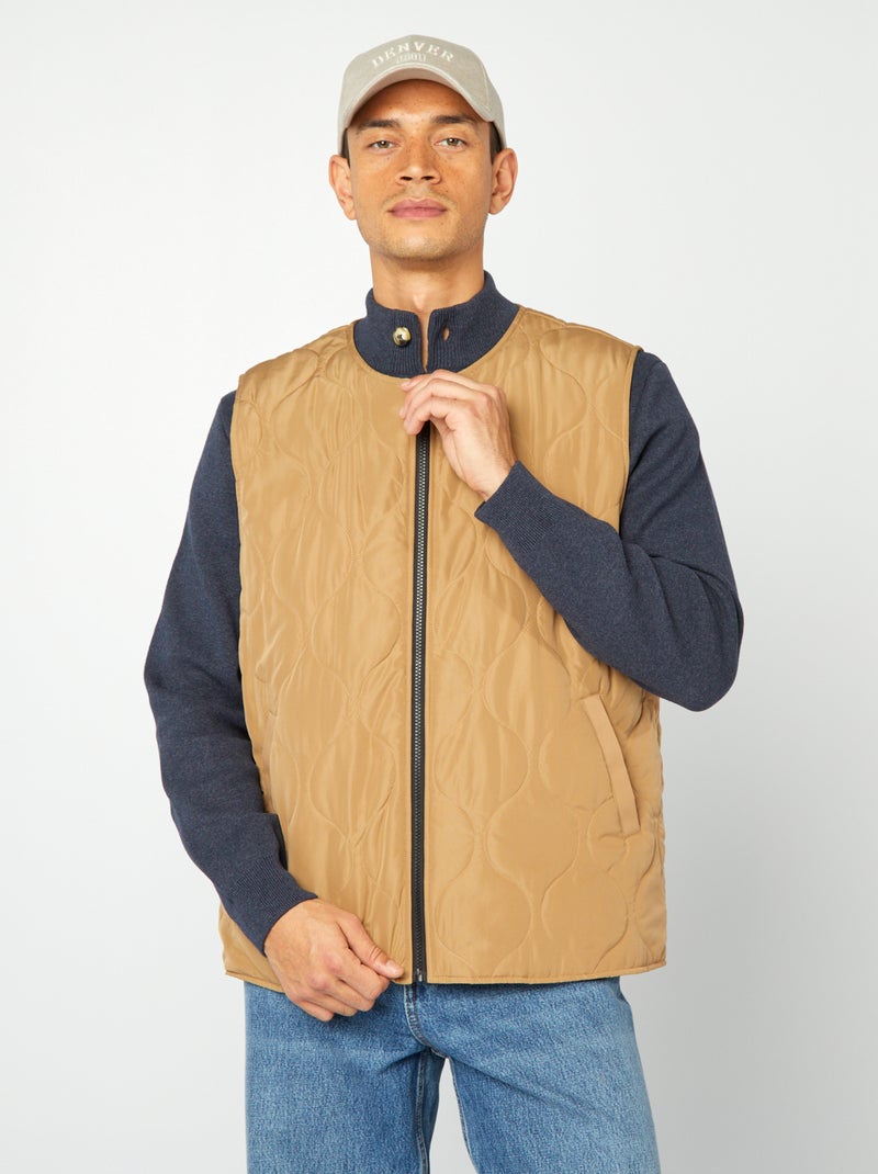 Trench mi-long avec veste matelassée sans manche à l'intérieur Beige - Kiabi