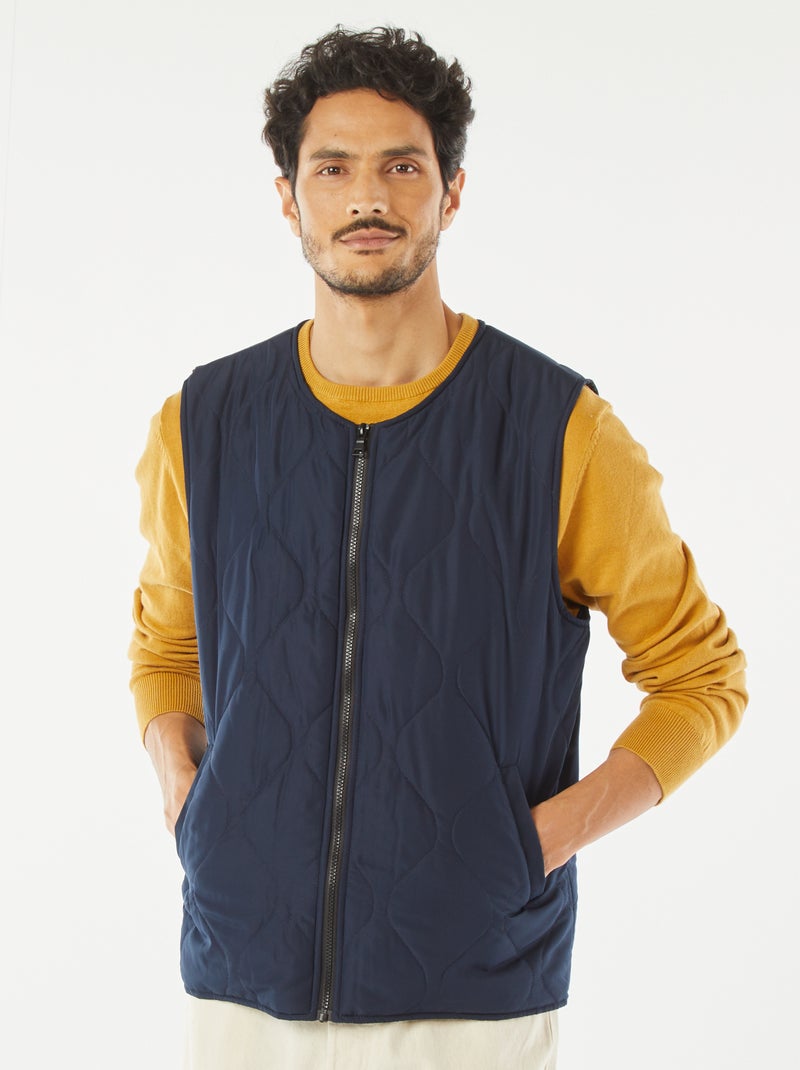 Trench mi-long avec veste matelassée sans manche à l'intérieur BLEU - Kiabi