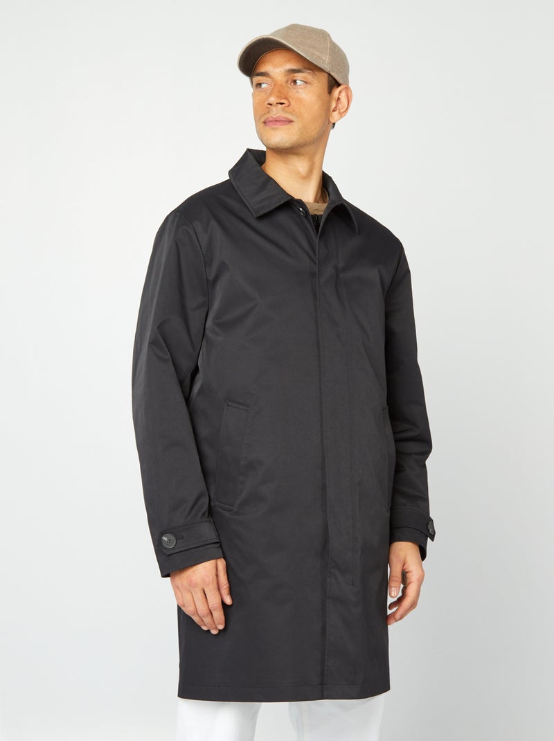Trench mi-long avec veste matelassée sans manche à l'intérieur noir - Kiabi