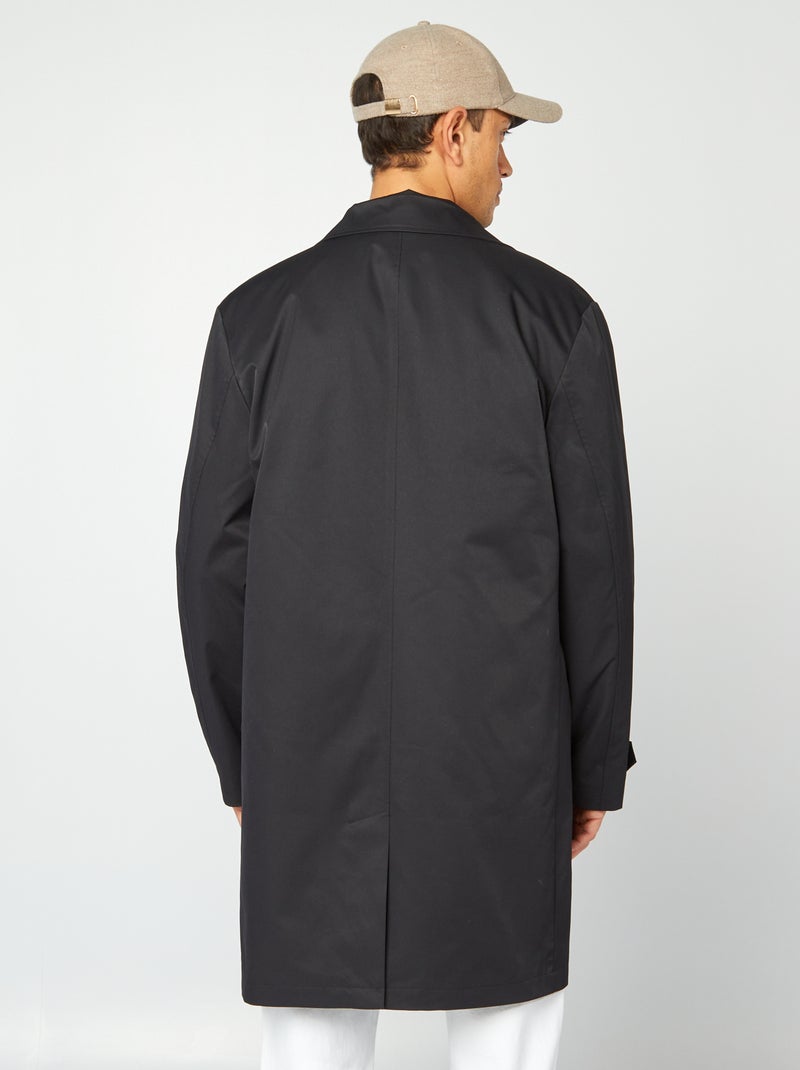 Trench mi-long avec veste matelassée sans manche à l'intérieur noir - Kiabi