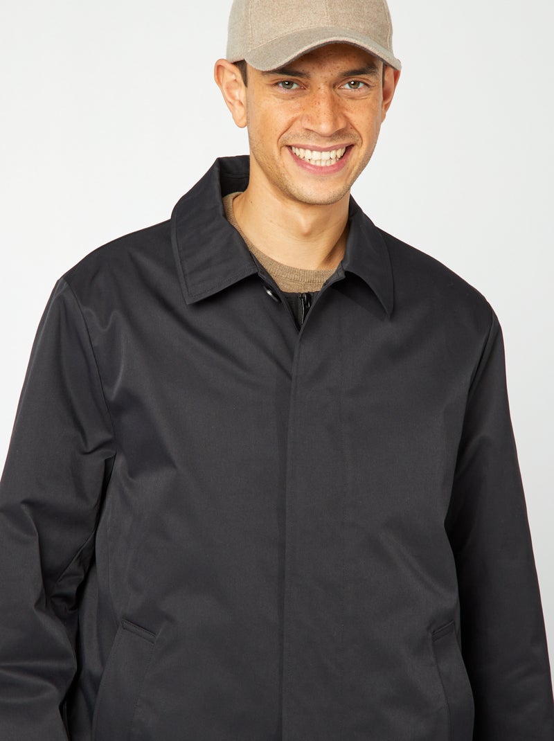 Trench mi-long avec veste matelassée sans manche à l'intérieur noir - Kiabi