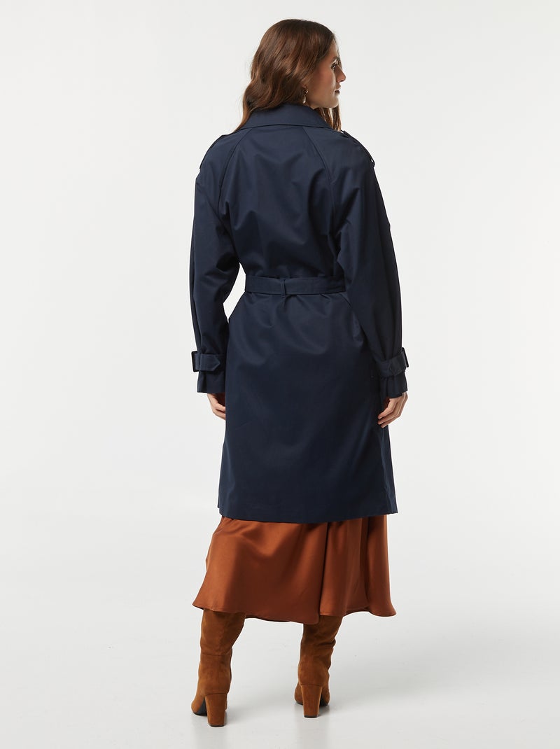 Trench mi-long bleu marine - Kiabi