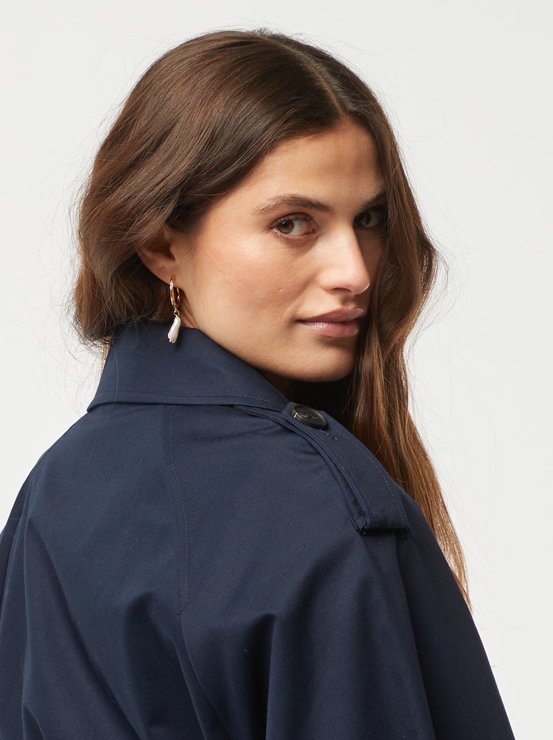 Trench mi-long bleu marine - Kiabi