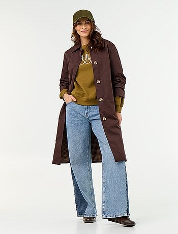 Trench mi-long doublure intérieure
