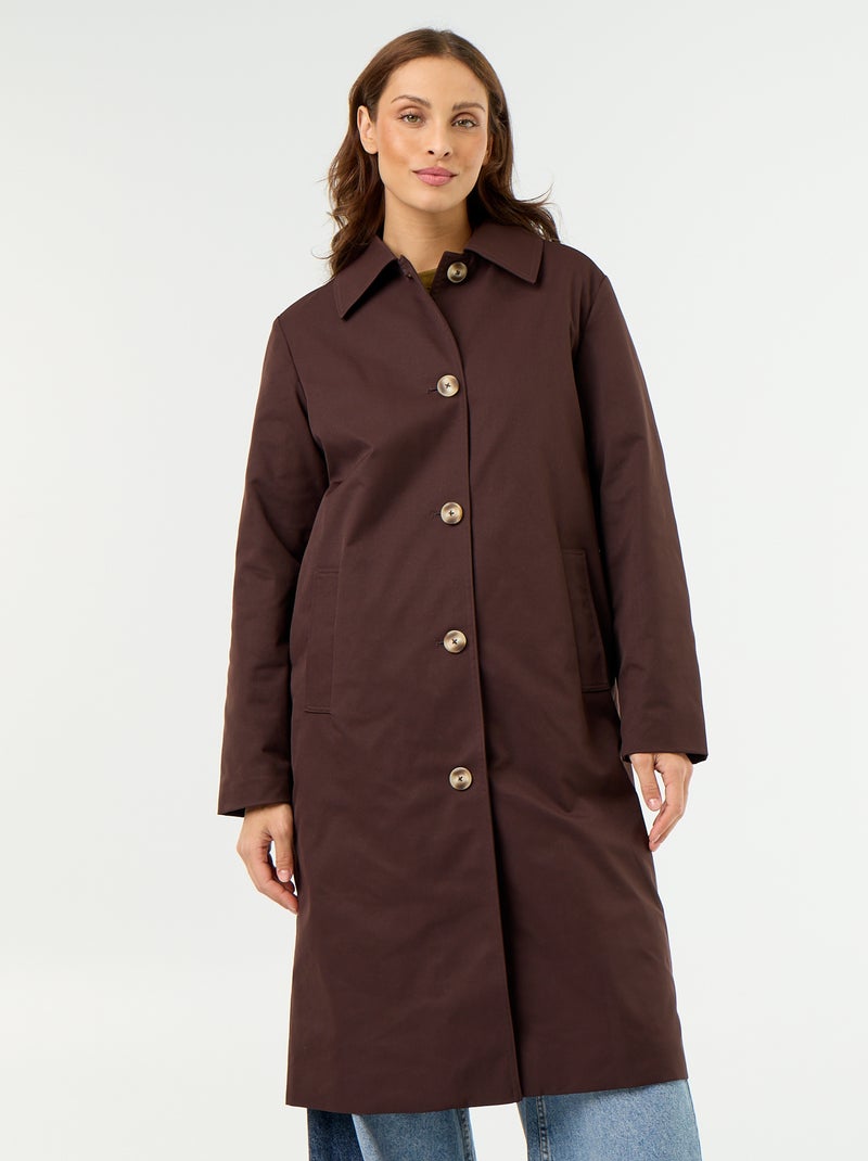 Trench mi-long doublure intérieure Marron - Kiabi