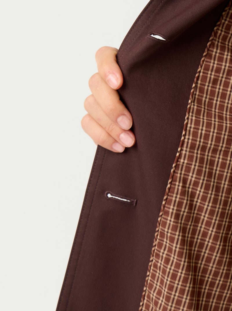 Trench mi-long doublure intérieure Marron - Kiabi