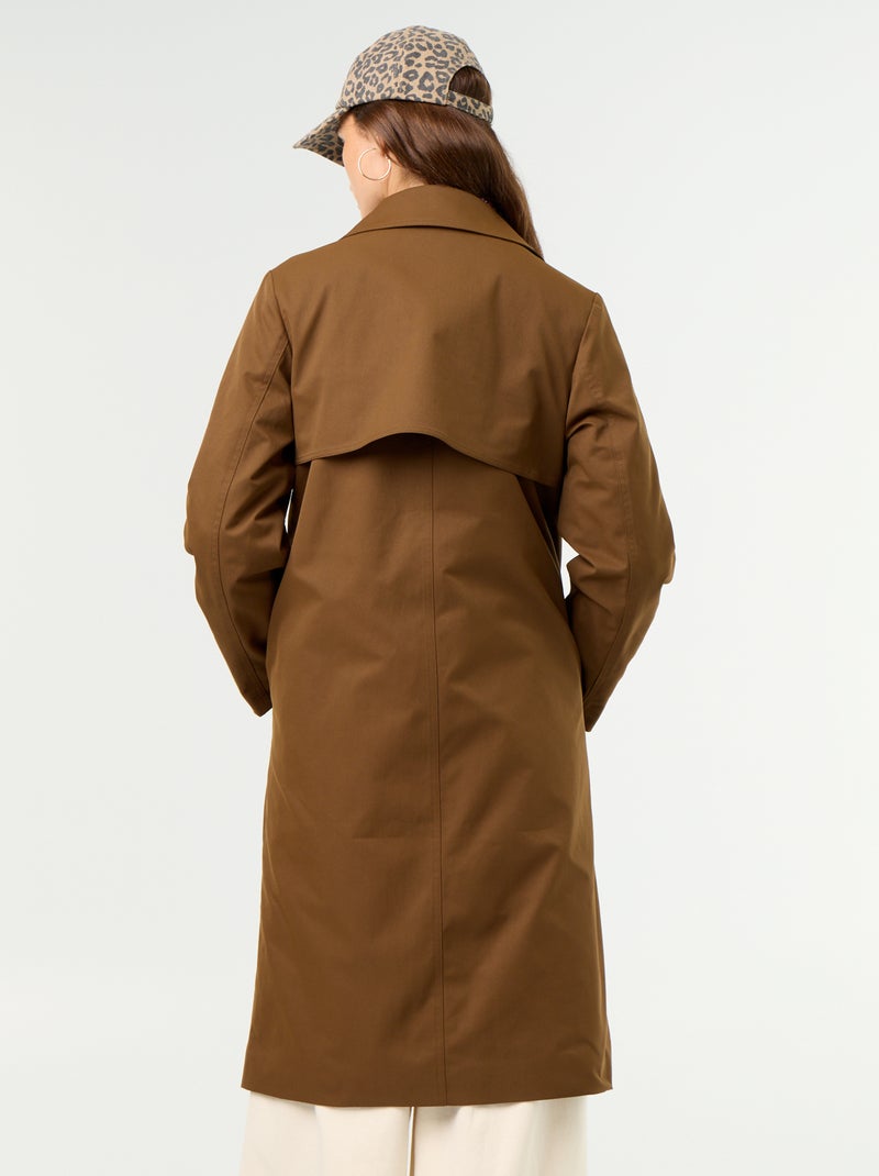 Trench mi-long doublure intérieure Marron - Kiabi