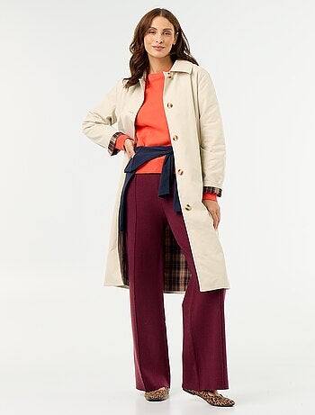 Trench mi-long doublure intérieure