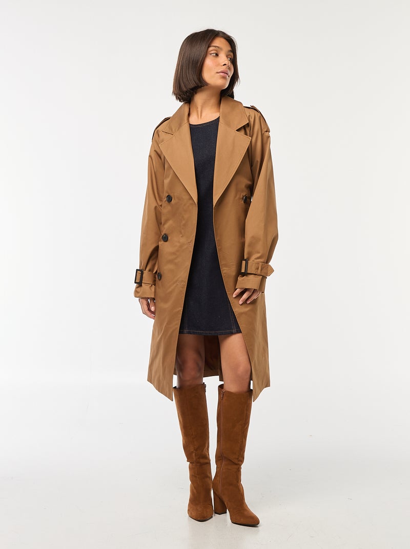 Trench mi-long léger Marron - Kiabi