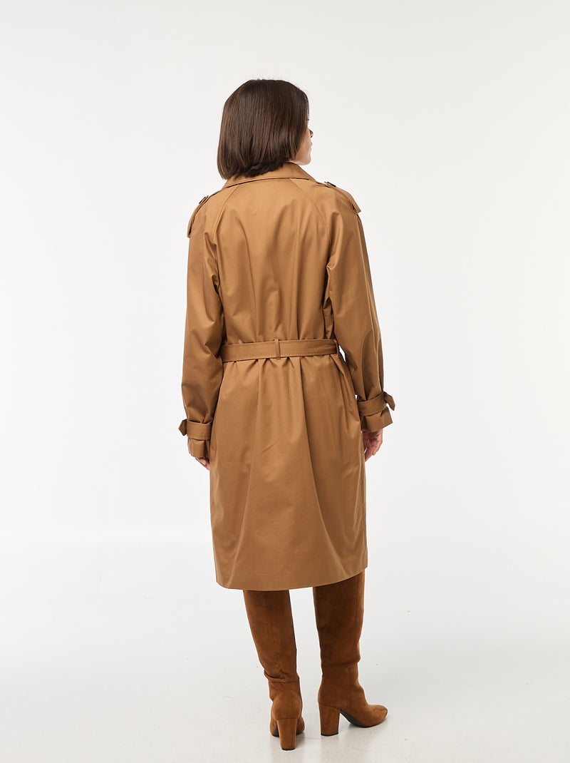 Trench mi-long léger Marron - Kiabi