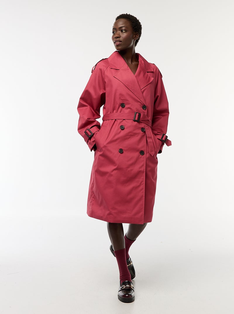 Trench mi-long léger Rouge - Kiabi