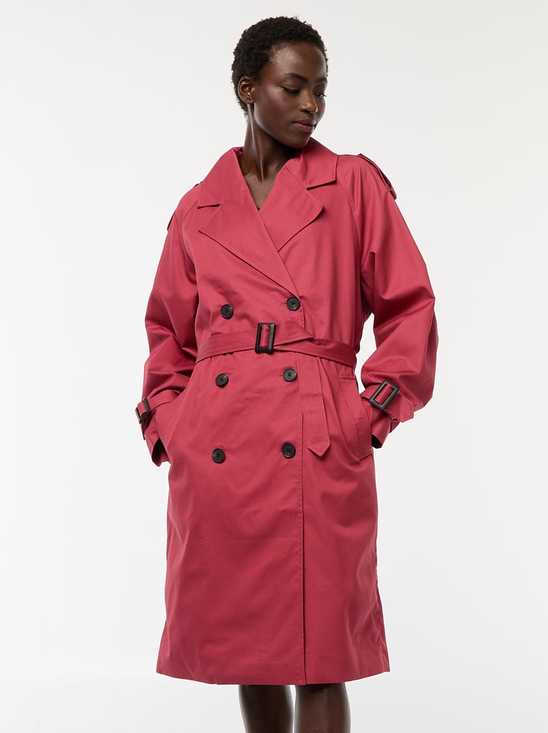 Trench mi-long léger Rouge - Kiabi