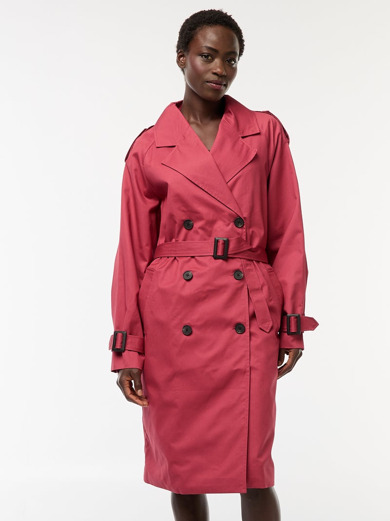 Trench mi-long léger Rouge - Kiabi