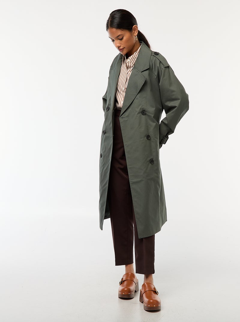 Trench mi-long léger Vert - Kiabi