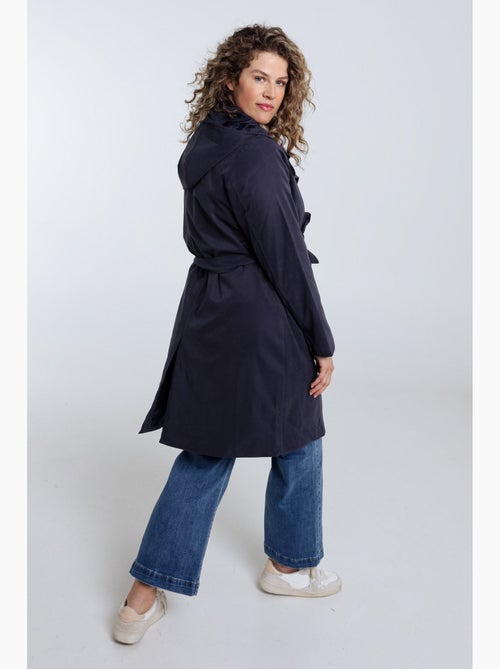 Trench mi-long uni avec capuche PAPRIKA - Kiabi