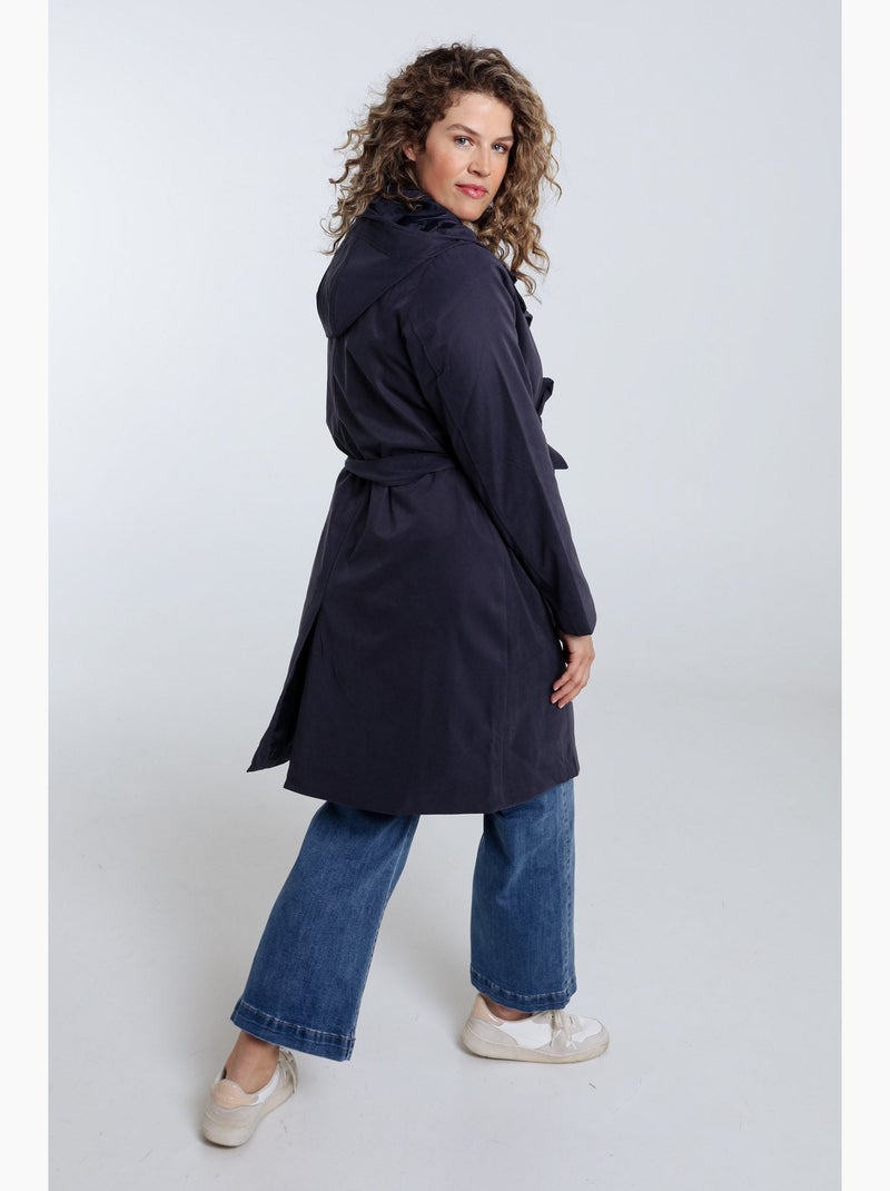 Trench mi-long uni avec capuche PAPRIKA Beige - Kiabi