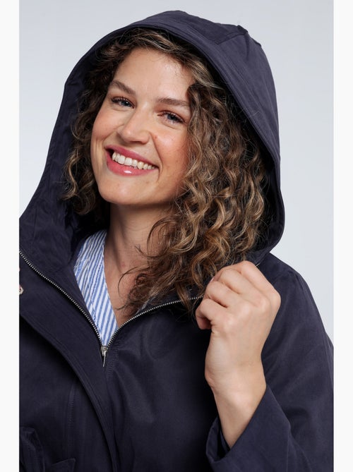 Trench mi-long uni avec capuche PAPRIKA - Kiabi