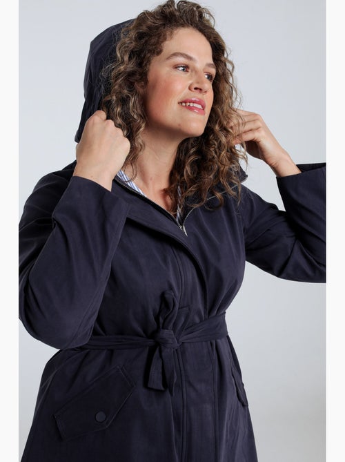 Trench mi-long uni avec capuche PAPRIKA - Kiabi