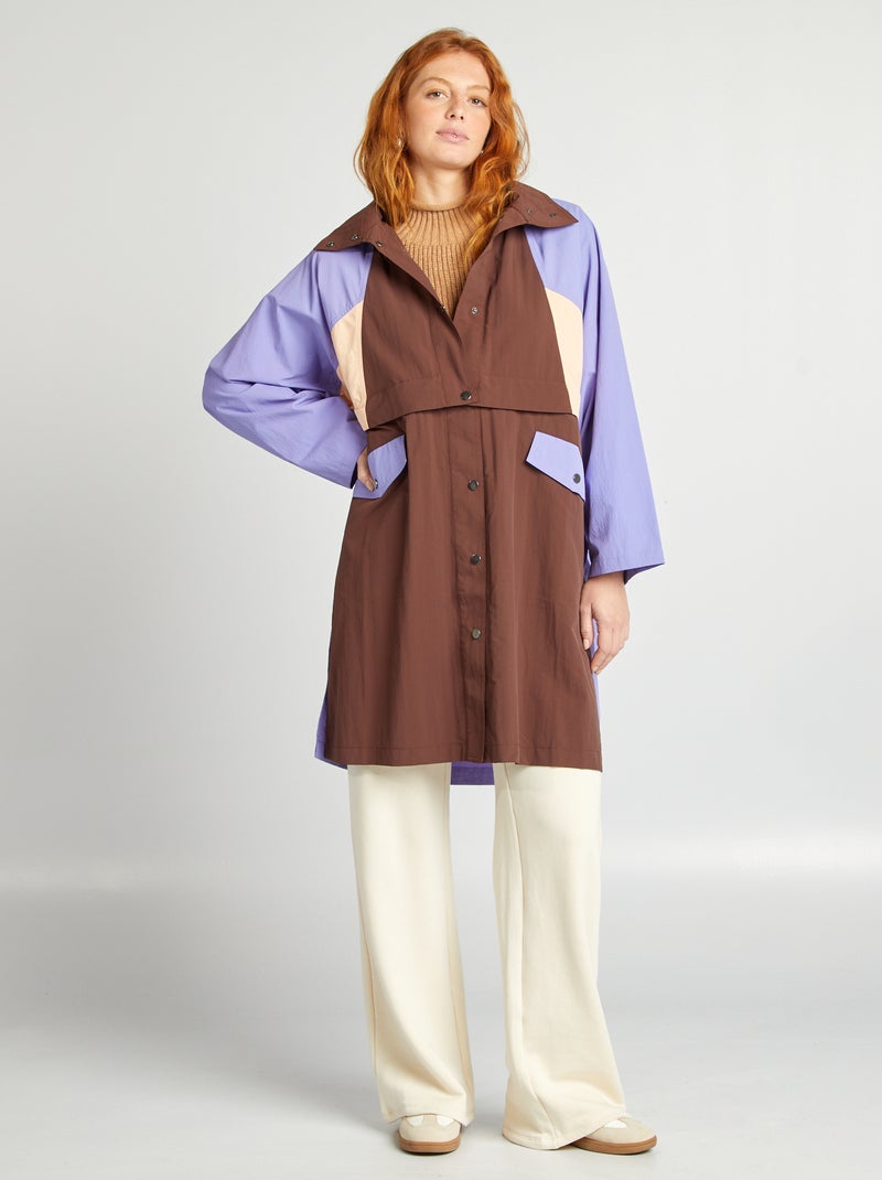 Trench oversize 2 en 1 Marron/violet - Kiabi