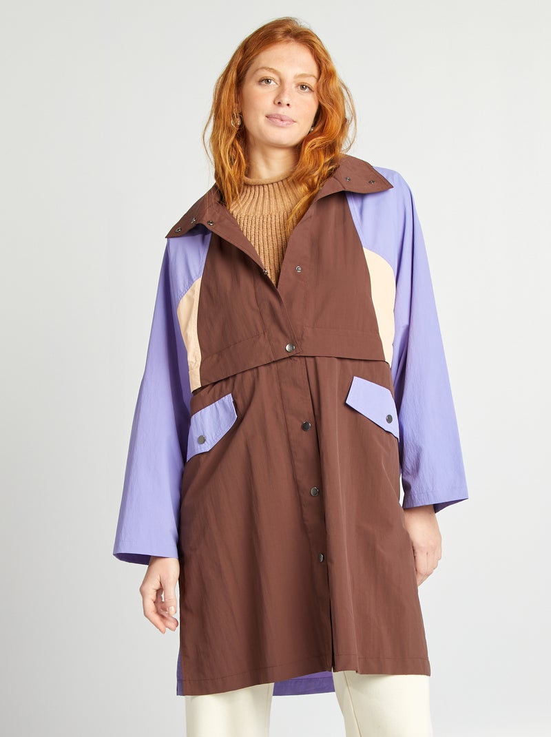 Trench oversize 2 en 1 Marron/violet - Kiabi