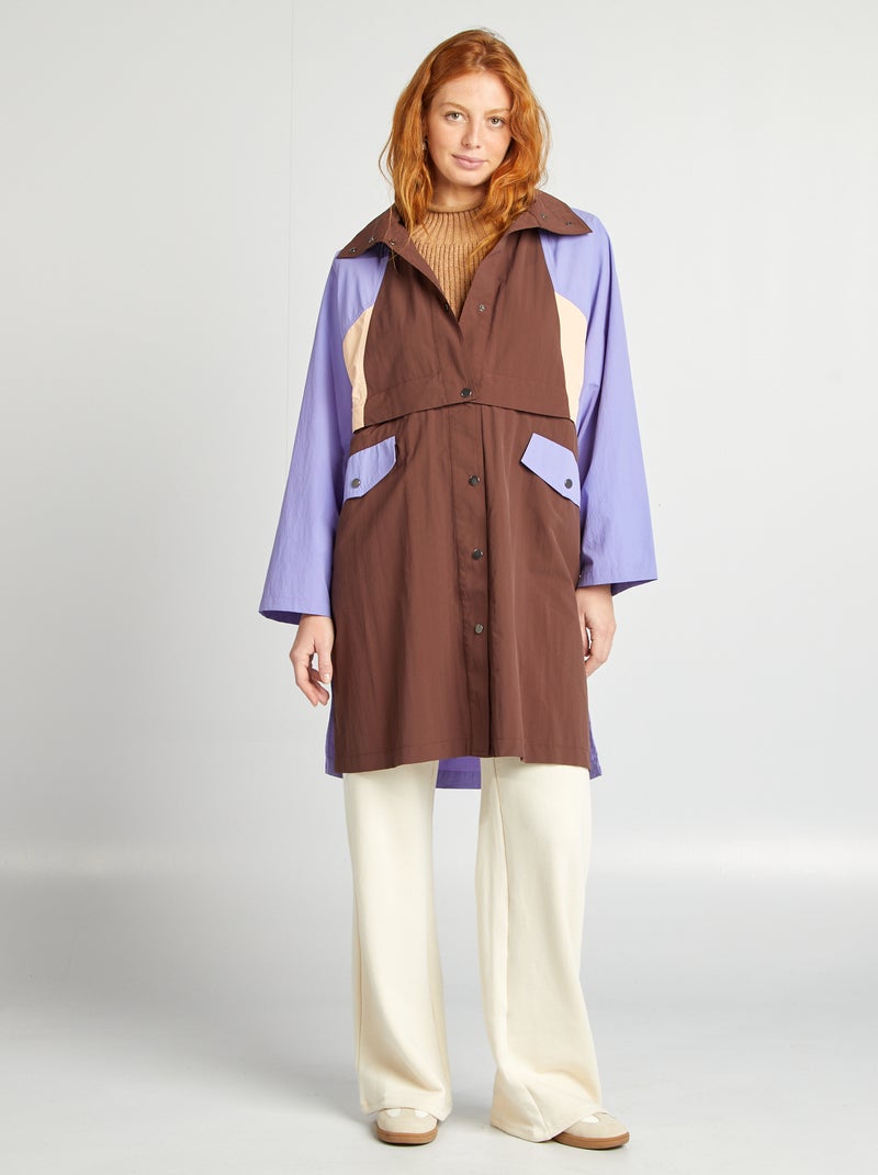Trench oversize 2 en 1 Marron/violet - Kiabi
