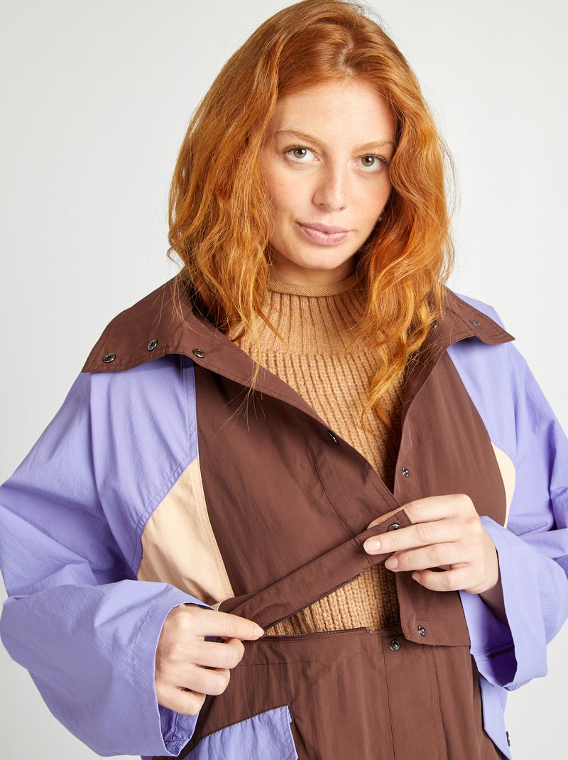 Trench oversize 2 en 1 Marron/violet - Kiabi