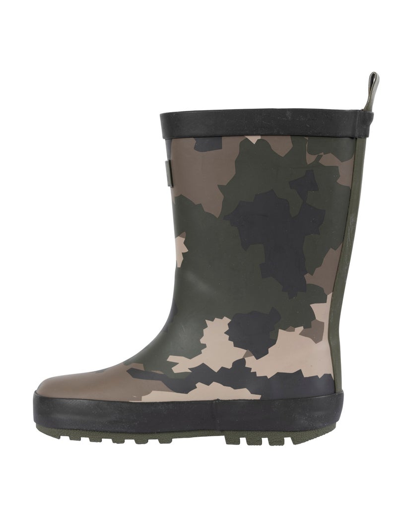Trespass - Bottes de pluie en caoutchouc PUDDLE Noir Vert Noir - Kiabi