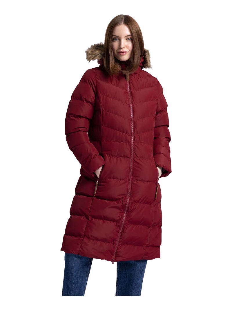 Trespass - Doudoune longue AUDREY Rouge pourpre - Kiabi