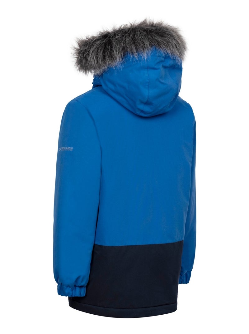Trespass - Manteau imperméable avec capuche à bord duveteux amovible DEEN Bleu - Kiabi