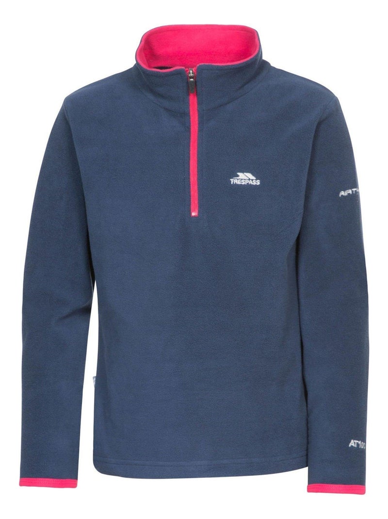 Polaire bleu marine à motif 1/4 zip vintage y2k 90's - Taille M