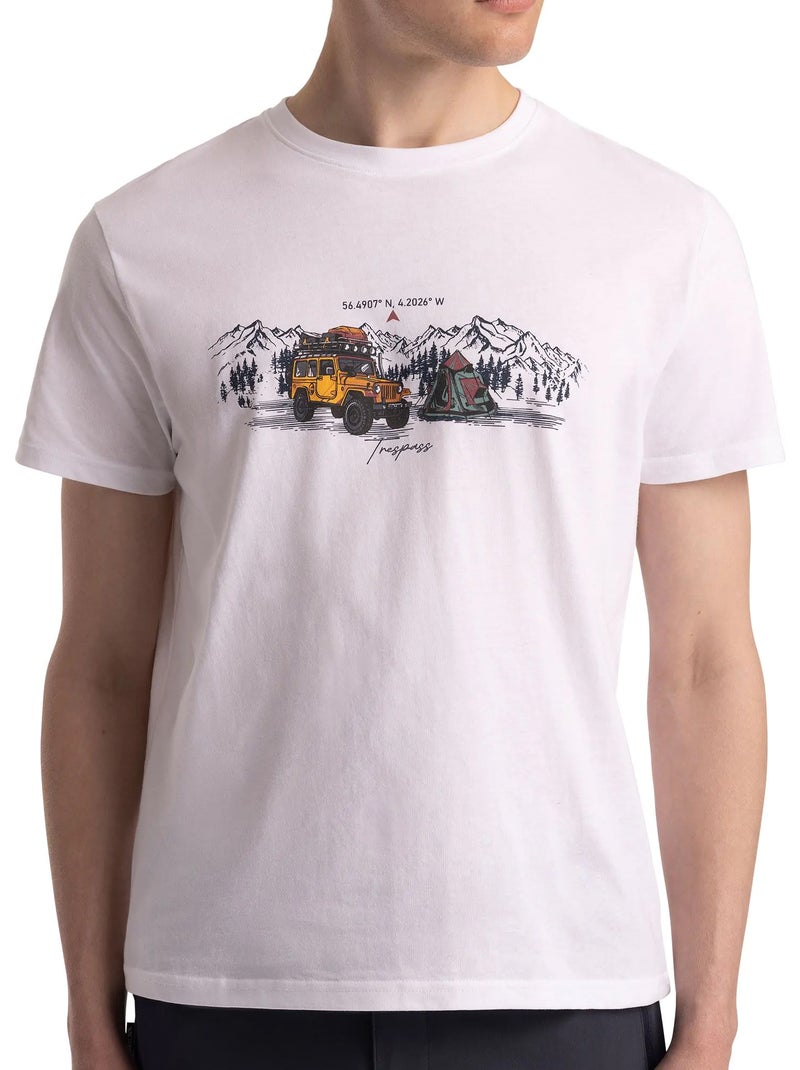 Trespass - T-shirt motif/style camping HORTON Blanc Blanc - Kiabi