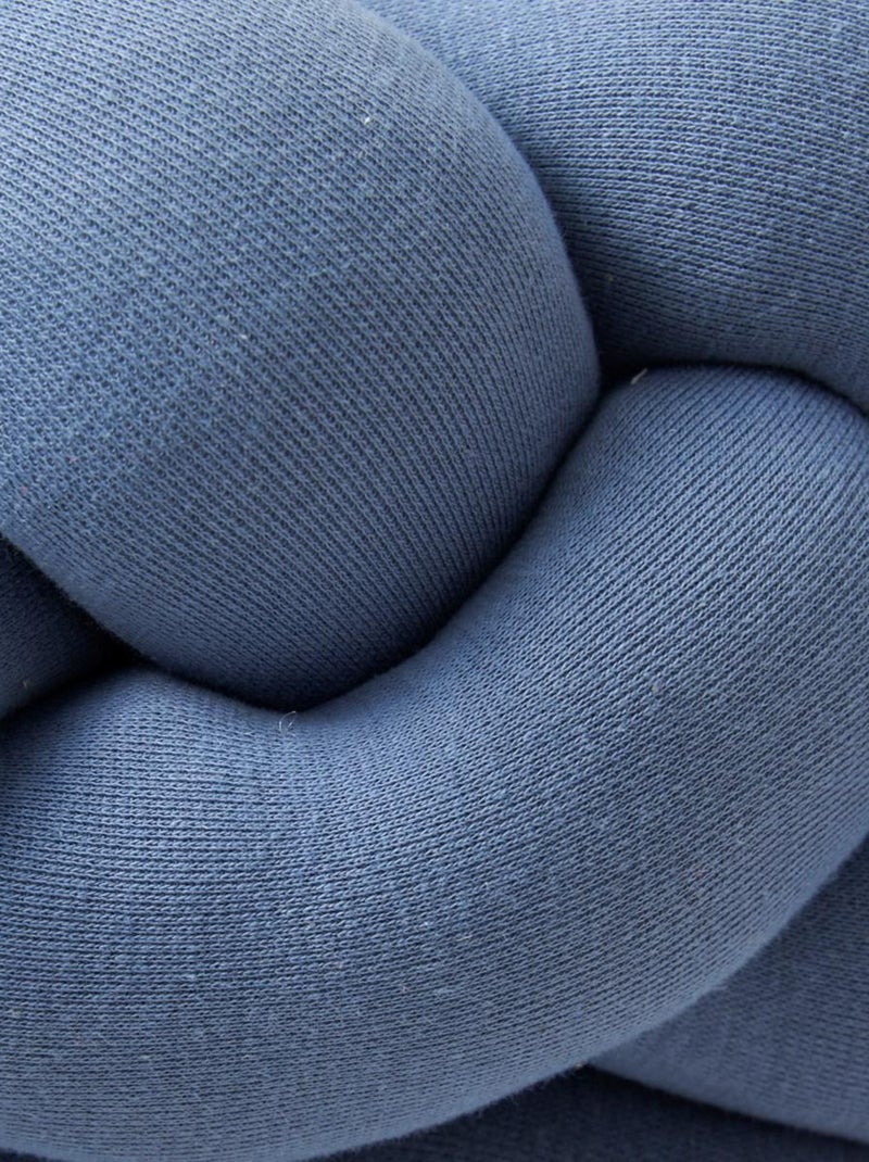 Tresse de lit en coton jersey bleu 200 cm Bleu - Kiabi