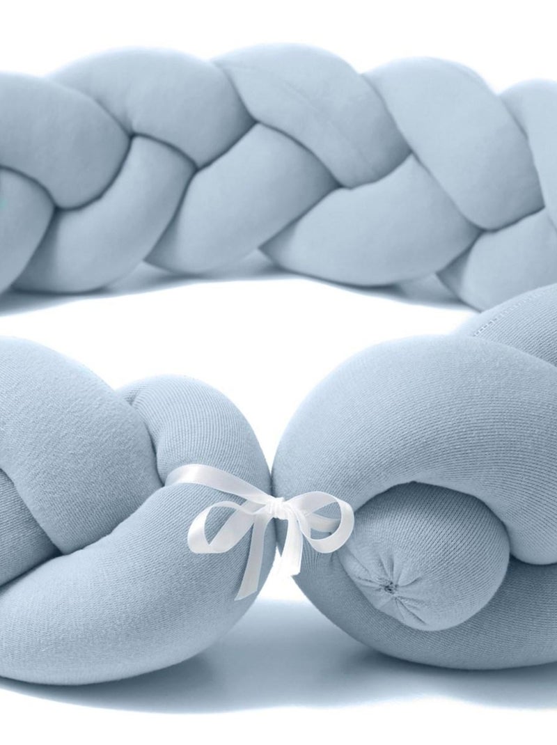 Tresse de lit en coton jersey bleu 200 cm Bleu clair - Kiabi