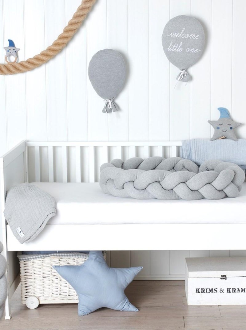 Tresse de lit en coton jersey gris 200 cm Gris - Kiabi