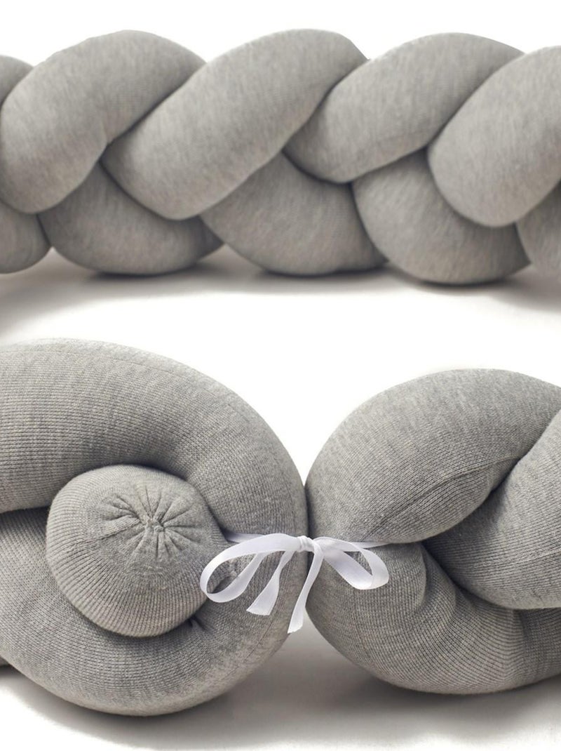 Tresse de lit en coton jersey gris 200 cm Gris - Kiabi