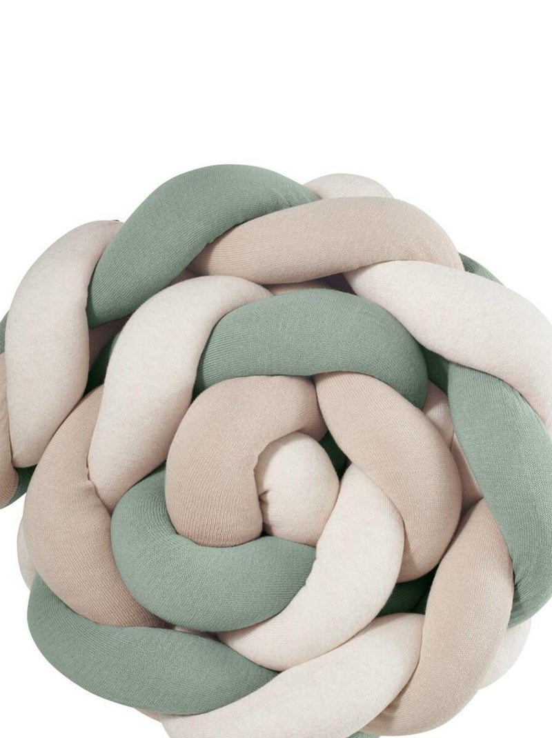 Tresse de lit en coton tricoté tricolore 200 cm Vert - Kiabi