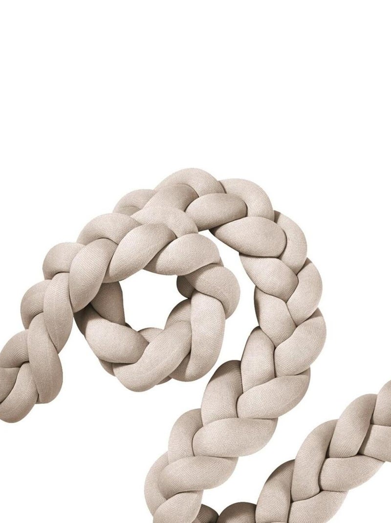 Tresse de lit en coton tricotée 200 cm Beige sable - Kiabi