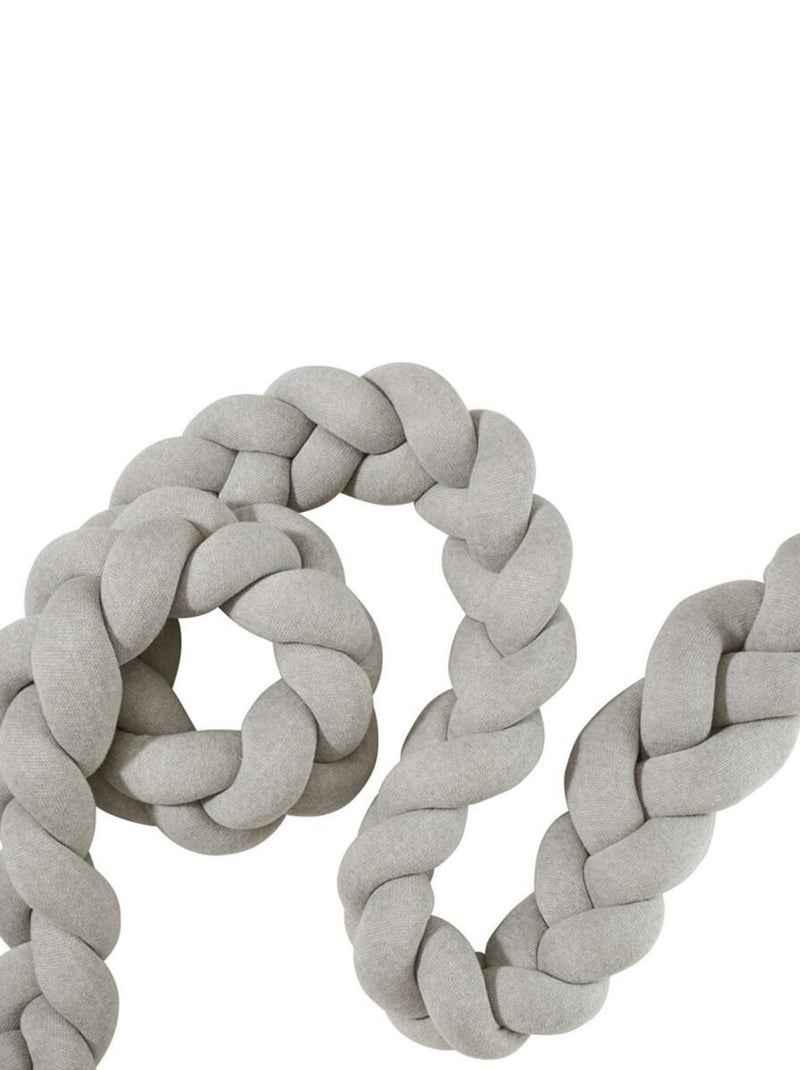 Tresse de lit en coton tricotée 200 cm Gris - Kiabi