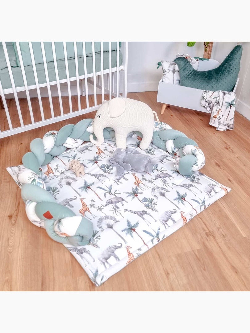 Ma Première Couverture Bébé En Satin De Coton Et Sherpa, Safari - 8