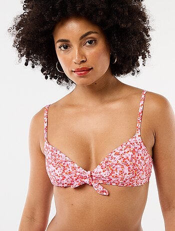 Triangle de bain fleuri avec noeud