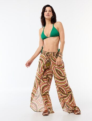 Triangle de bain maille texturée avec liens à nouer